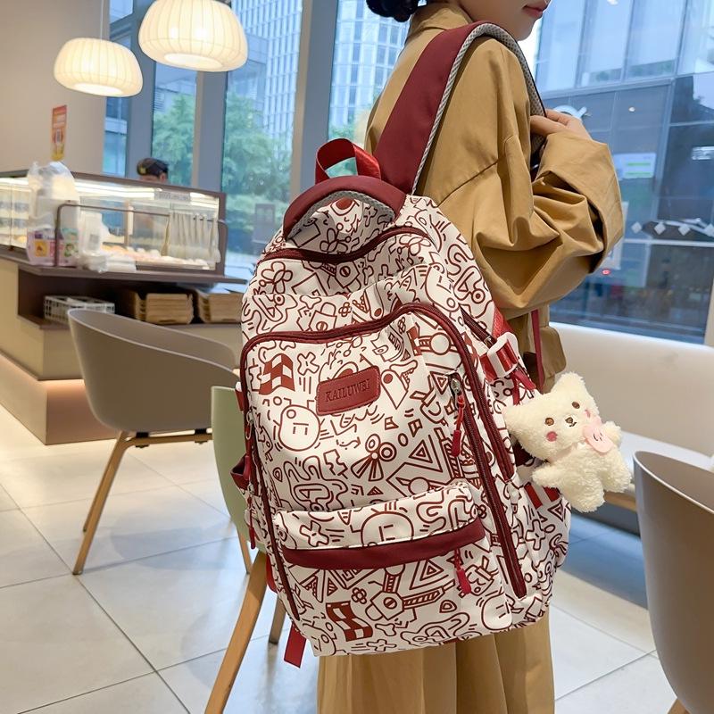 2024 Korean-Style Large Capacity Backpack for Junior High Students: Fashionable, Casual, Versatile Campus Gear