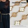 European and American Four-leaf Clover Decorative Metal Waist Chain Women's Dress Suit Accessories Belt Chain Girls Trend