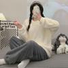 Women's Winter Flannel Long Sleeve Plush Pajama Set