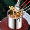2pcs 3pcs for Kitchen French Fries Deep Fryer Deep Frying Pot 304 Stainless Steel Tempura Fryer Pan With Strainer Milk Pot