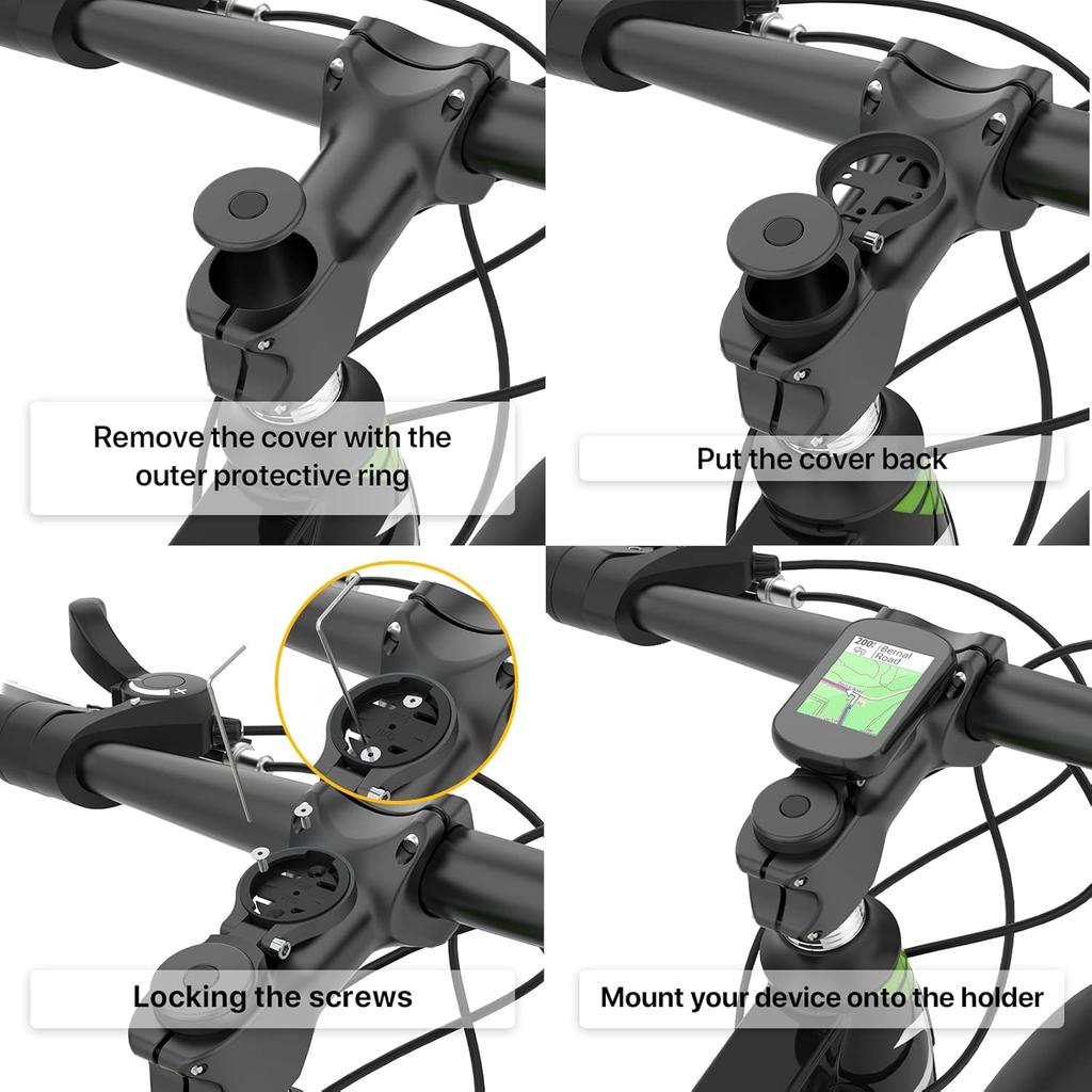 Garmin Stem Mount - Adjustable Out Front Computer Mount for Garmin Edge, Road Cycling Bike Computer Mount Compatible with Wahoo Elemnt, Bryton,