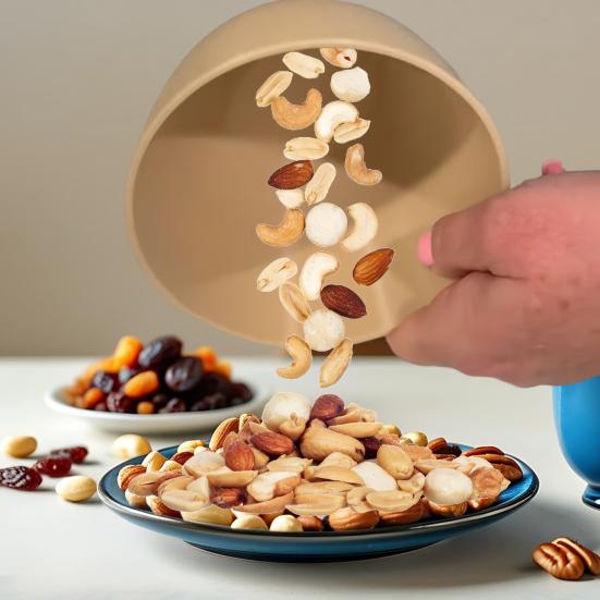 Double Chamber Pistachios Bowl Snack Candy Fruits Peanut Cherries Popcorn Edamame Nut