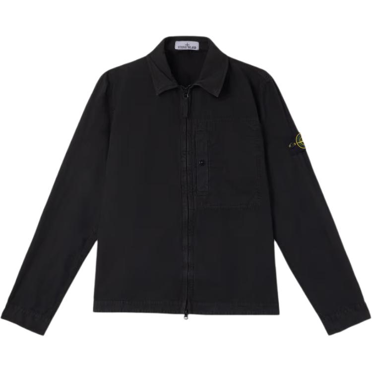 STONE ISLAND Поношенная куртка с молнией для мужчин, черная K1S1512000-32S00WN-V0129