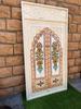 Hand-Painted Floral Wooden Wall Panel  Indian Carved Faux Window Frame | Wall Style Jharokha Wall Art - 130 x 70 cm-Bedroom Decor Door Window