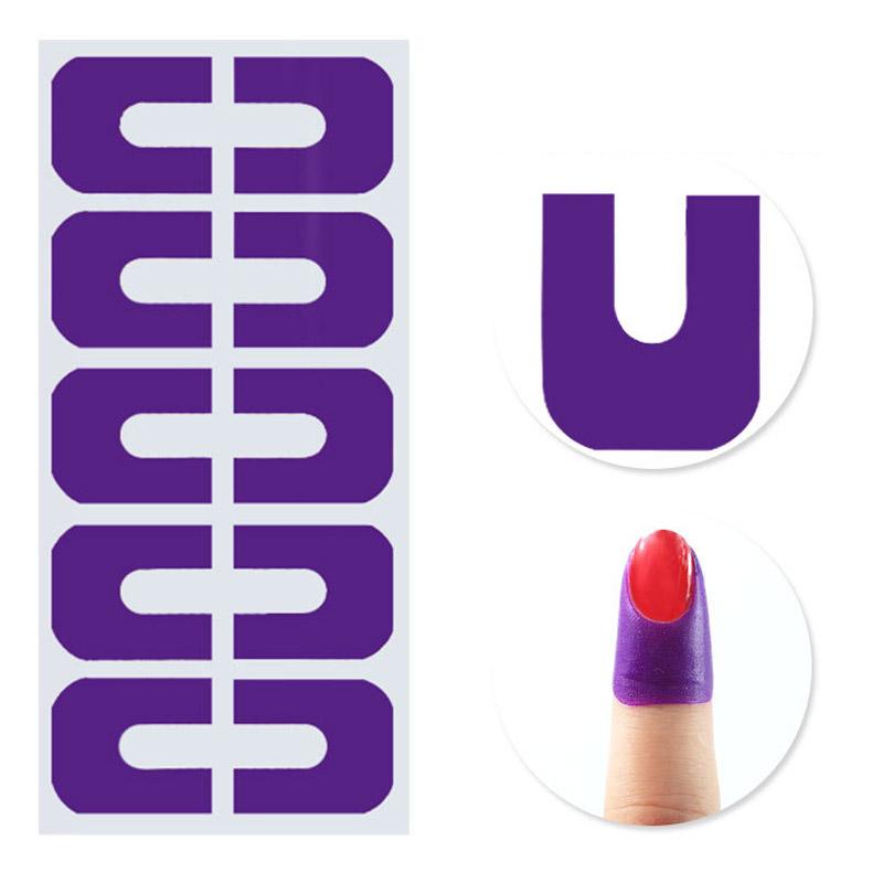 10 шт./лист защитных наклеек для лака для ногтей, держатель для инструментов, креативный U-образный, водонепроницаемый, прочный, чехол для пальцев маникюрного инструмента