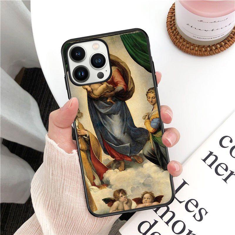 Сотворение Адама Ренессанс живопись Искусство Чехол для телефона для iPhone 14pro 11pro 12 13pro max 5 6s xs 7 8plus SE xr 12mini Чехлы