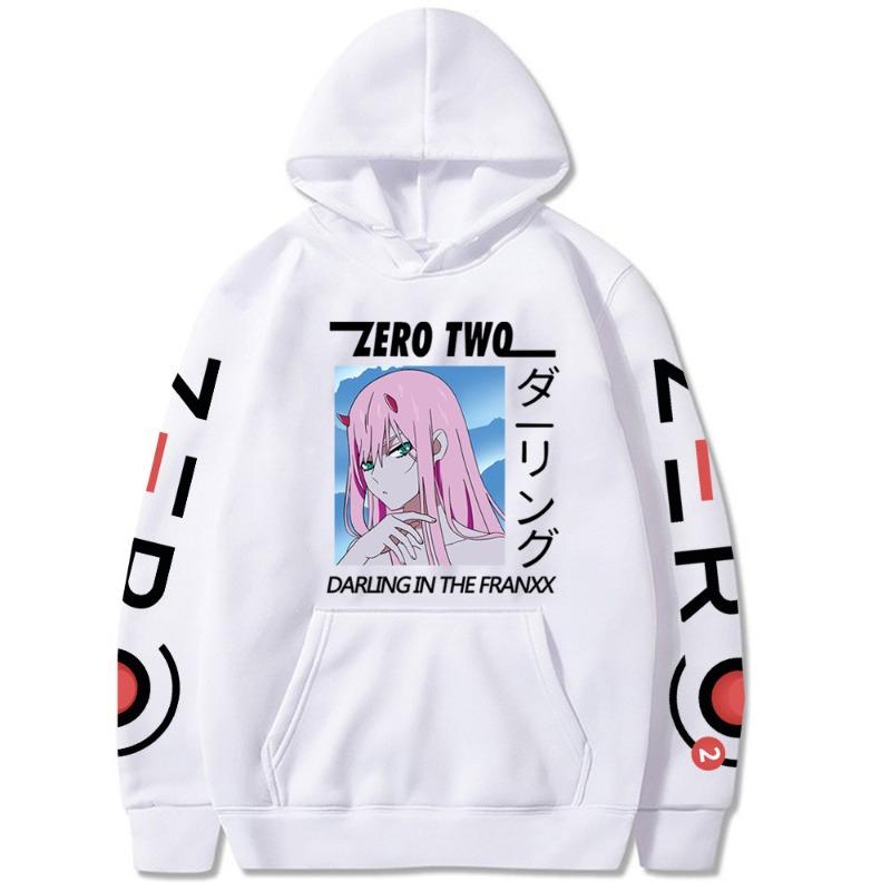 Худи Zero Two Darling in The Franxx Мужские Толстовки с Длинным Рукавом Женские Повседневные Пуловеры Уличная Одежда Харадзюку