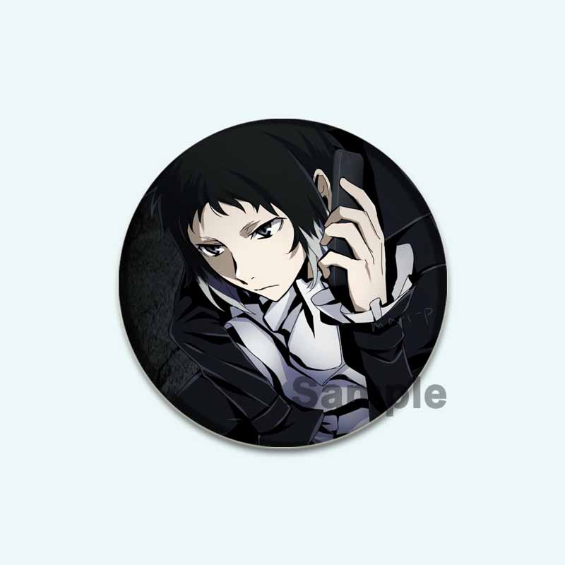 32/44/58mm Anime Bungo Stray Dogs Pins Dazai Osamu Cartoon Badge Armed Detective Agency Handmade Brooches Breastpin for Backpack Clothes