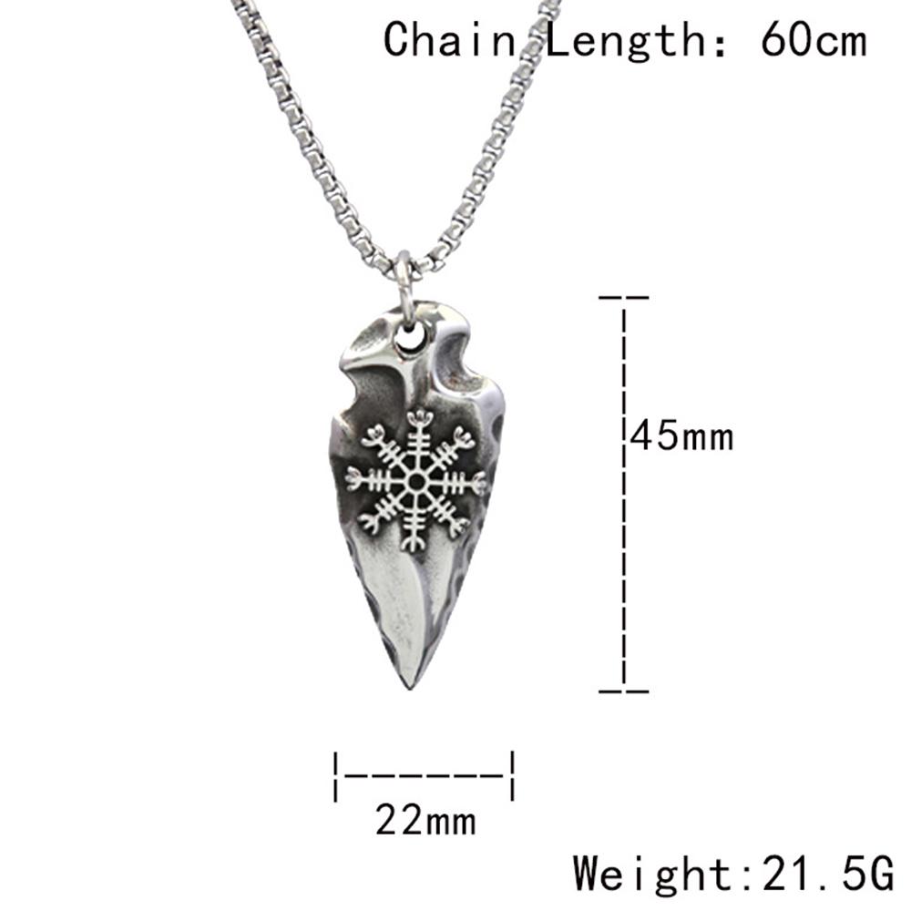 Stainless Steel Fashion Simple Viking Valknut Vegvisir Pendant Vintage Nordic Odin Sword Gungnir Rune Necklace Jewelry
