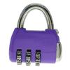 Навесной замок с 3-значным кодовым замком, прочный цинковый сплав, багажные замки для чемодана, фиолетовый