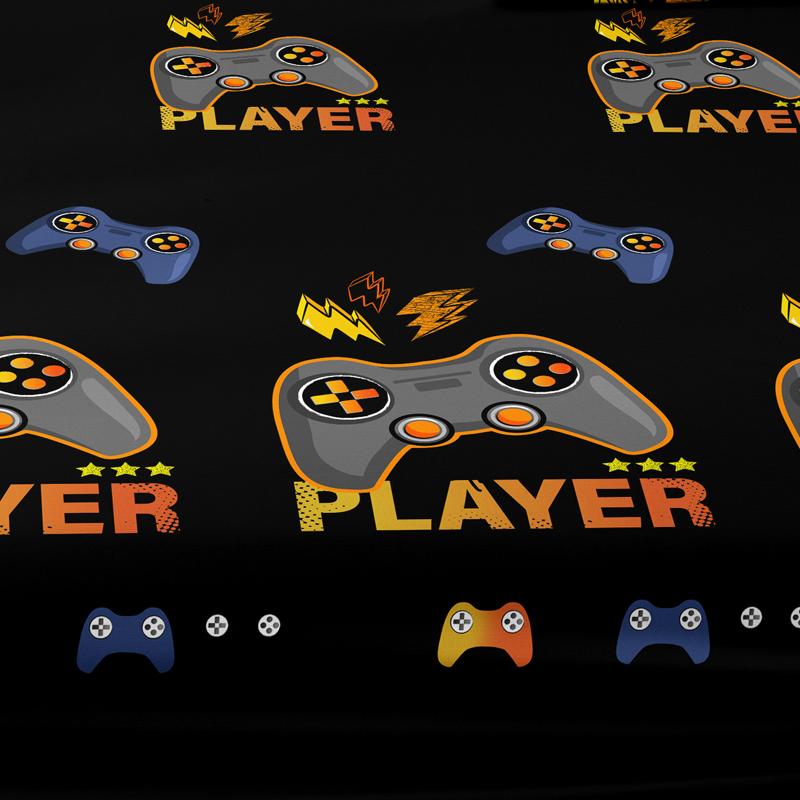 Piece 1 Of Giant Player Black Patterned Matte Bedsheet, Bedroom Printed Bedspread, Bedding Excluding Pillowcases