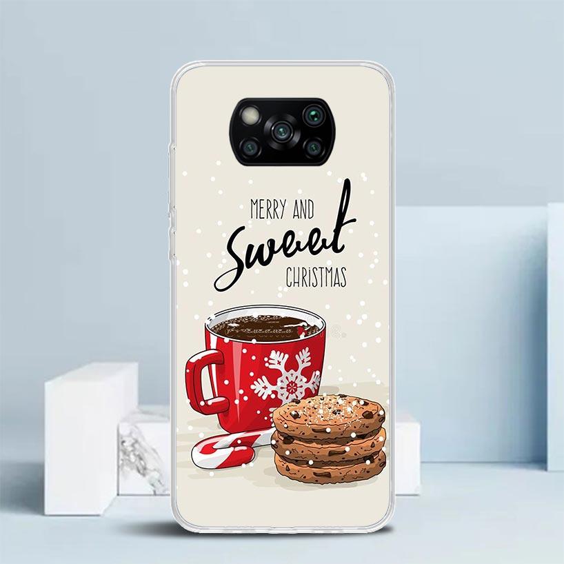 Зимний Кофе Рождественский Чехол Для Телефона Для Xiaomi Poco F7 Ultra X5 X6 X7 Pro M7 Redmi 15C 15 13C 13 12C 12 10C 10 10A 9 9C 9A 9T Cov