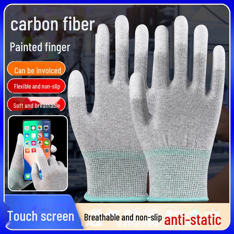 Black PU Coated Anti-Slip Palm Gloves: Wear-Resistant, Anti-Static, Labor Protection