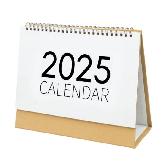 2025 Desk Calendar Small Stand Up Double-Coil Binding Monthly Calendar Daily Planner Event