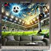 2D Flat Printing Football Stadium Photography Backdrop for Soccer Themed Birthday Party