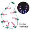 Красочное светодиодное ожерелье с лампочками-костылями для рождественской вечеринки, светящийся мигающий праздничный декор-подвеска