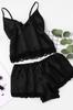 Satin Lace Shorts Pajama Set