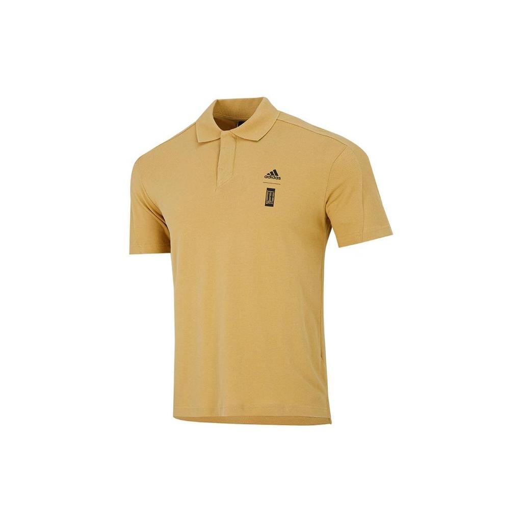 Adidas Рубашка поло с логотипом, мужские топы, желтый HE5165