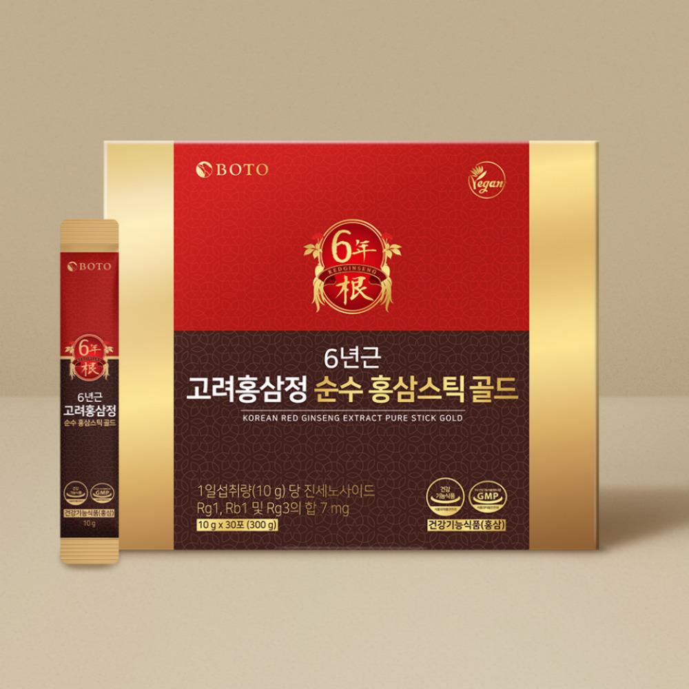 Экстракт красного женьшеня корейского 6-летнего BOTO Pure Stick Gold 10 г X 30 палочек / 10 г*100 палочек