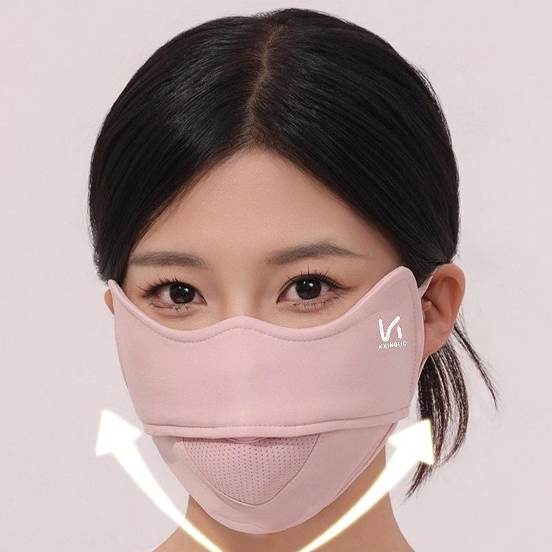 Женская ветрозащитная теплая флисовая веломаска для лица - Дышащая, Защищающая от холода, Защита от солнца