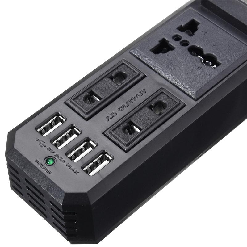 200W Car Cigarette Inverter 12 V To 220 Volt DC To AC Converter 4 USB 3.1A Charger Wave Auto Adapter