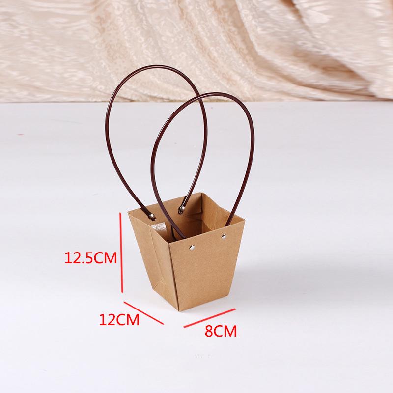 Главная Цветочная крафт-бумага для упаковки цветов Водонепроницаемая подарочная трапециевидная сумка