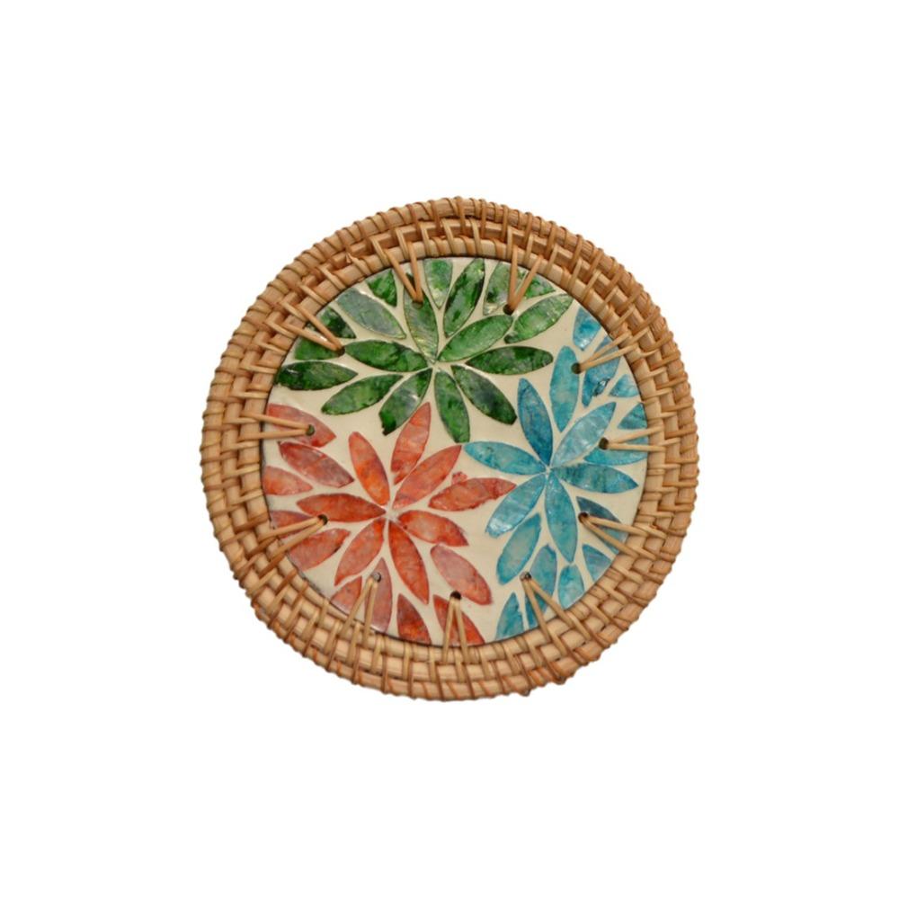 Round Teapot Mats Woven Texture Heat Insulation Pad Tea Ceremony Shell Mats Restaurant