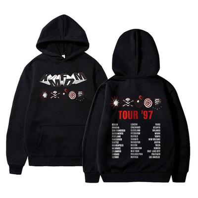 Худи с графическим принтом Rock Band Kmfdm Tour 97 Мужские Женские Винтажные Готические Панк Худи-Пуловеры Унисекс Повседневная Флисовая Хлопковая Толстовка