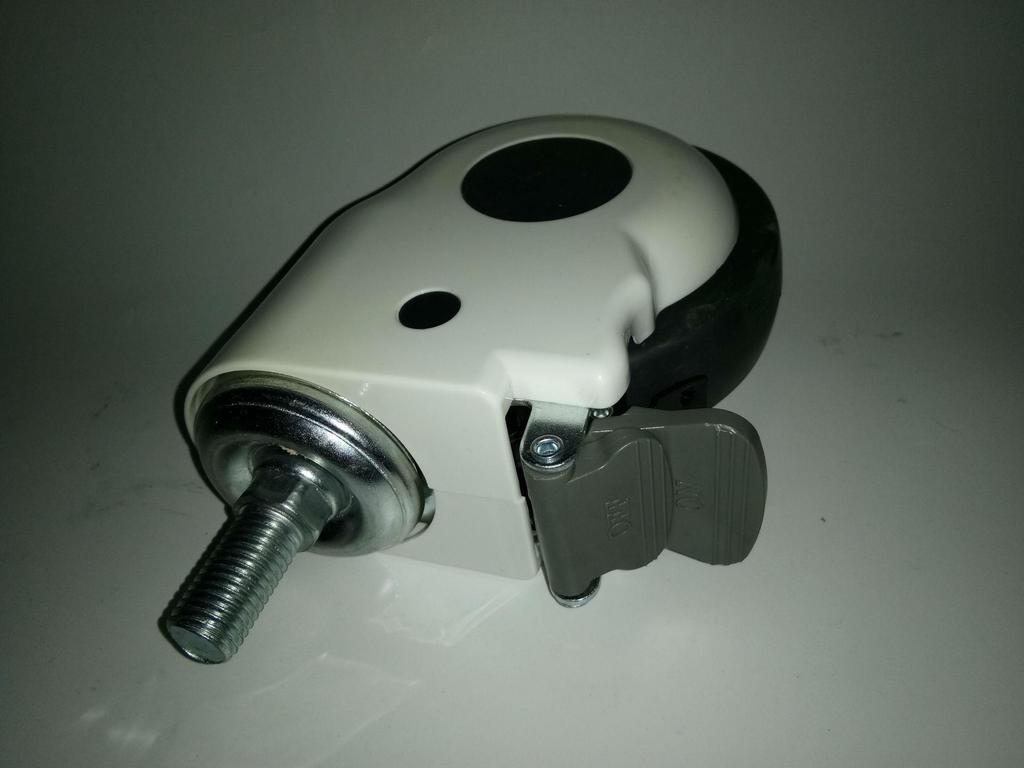 Медицинские поворотные колеса больничного класса с резьбовым штоком и тормозом - Размеры 12×30, 14×30, 16×30