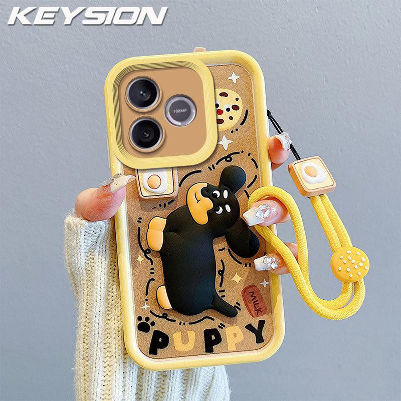 KEYSION Ударопрочный чехол для HONOR X5c Plus с ремешком Мягкий силикон Милая 3D мультяшная кукла Чехол для телефона Huawei Honor X5c