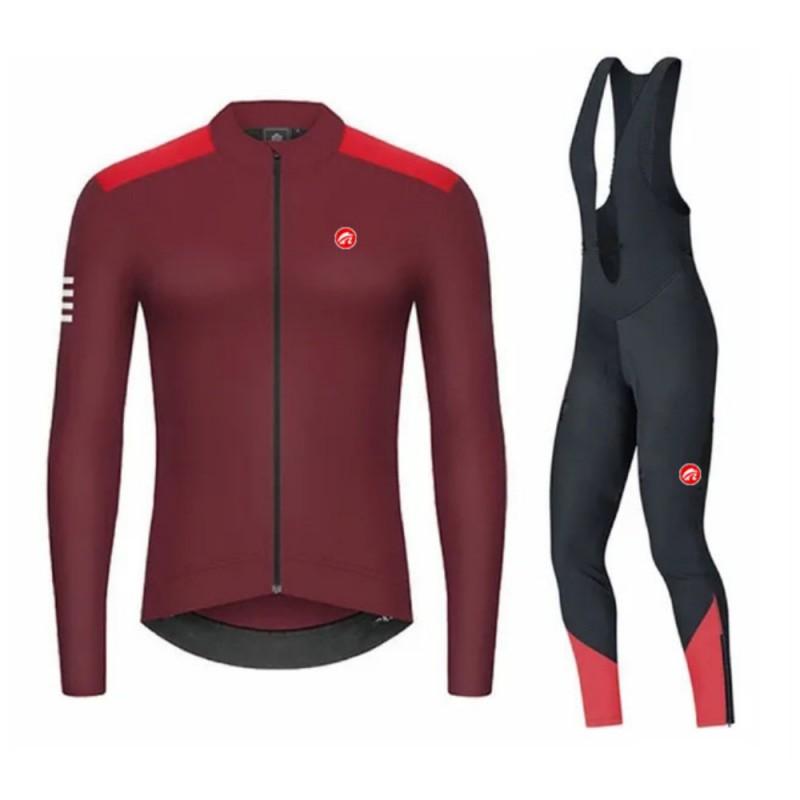 Long Sleeve Cycling Jersey Set Thermal Winter Bike Wear Road Men Women Quick Dry Cotton Blend