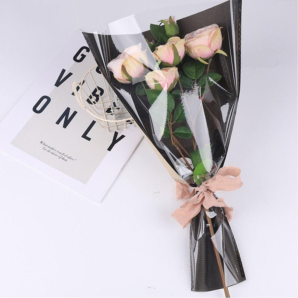 20/30PCS Transparent Bouquet Packing Bag Single Rose Flower Packaging Bag Valentine's Day