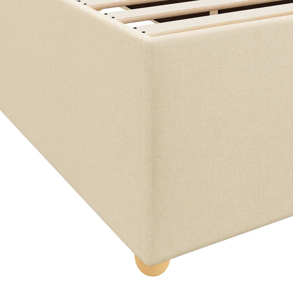 Bed Frame with Mattress Cream 90 x 190 cm Fabric