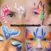 8Pcs Multiple Pattern Face Painting Stencils Face Tattoo DIY Makeup Tools Body Art Stencils  Cosplay