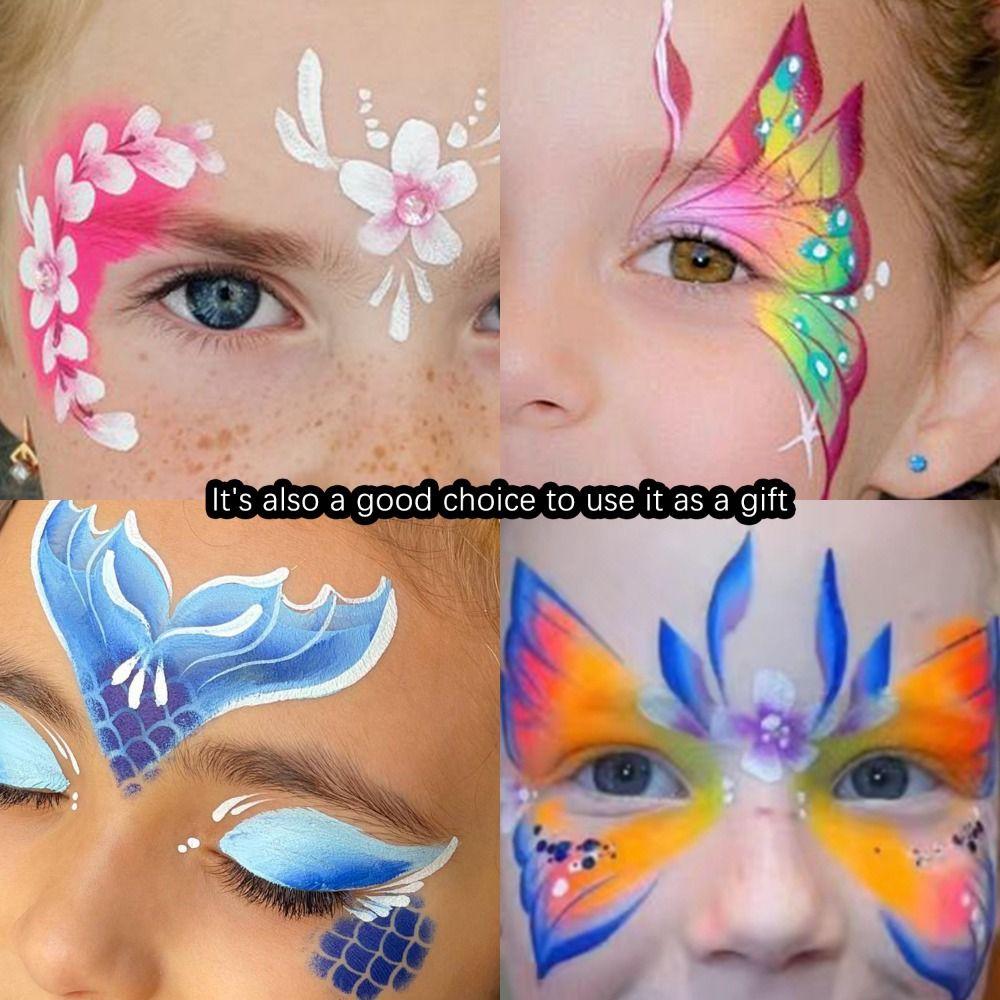 8Pcs Multiple Pattern Face Painting Stencils Face Tattoo DIY Makeup Tools Body Art Stencils Cosplay