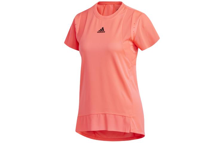 Adidas T Shirts Women's Pink Crew Neck Moderate Straight Fit GL6923