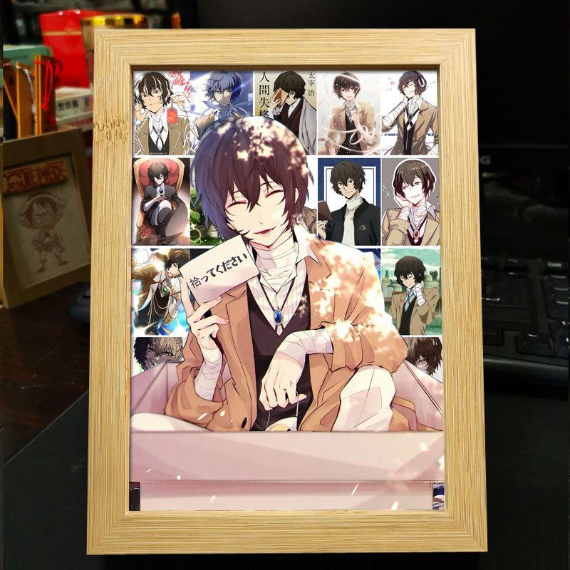 Рамка для фото в стиле аниме Bungo Stray Dogs: Дазай Осаму, Рюносуке Акутагава, Накахара Чуя - готовый стенд для фотоколлажа в подарок
