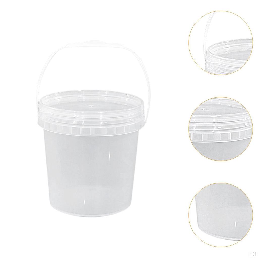 Банка для краски, контейнер для хранения продуктов, 5 л, многоцелевое, легко моющееся ведро с крышкой и ручкой для