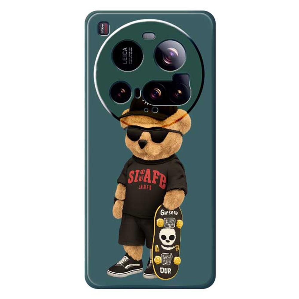 For Xiaomi 15 Ultra Case Cool Bear Pattern Printing Straight Edge TPU Phone Back Cover