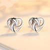 Love Interwoven Exquisite Stud Earrings, Versatile Clover Temperament Earrings, Simple Heart-Shaped Wrapped Women'S Earrings