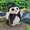 Новая статуя совы-жнеца, креативное украшение из смолы, садовые поделки, украшения для двора