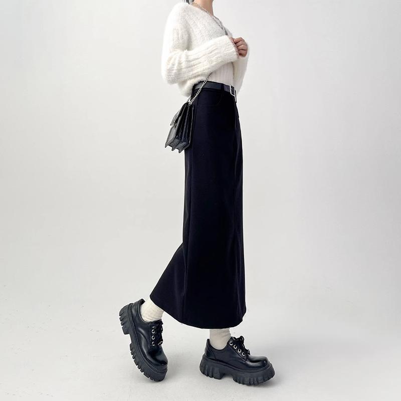 Женский разделенный костюм, юбки-миди, летняя тонкая трапециевидная юбка с высокой талией, женская элегантная повседневная офисная леди, корейский винтажный черный