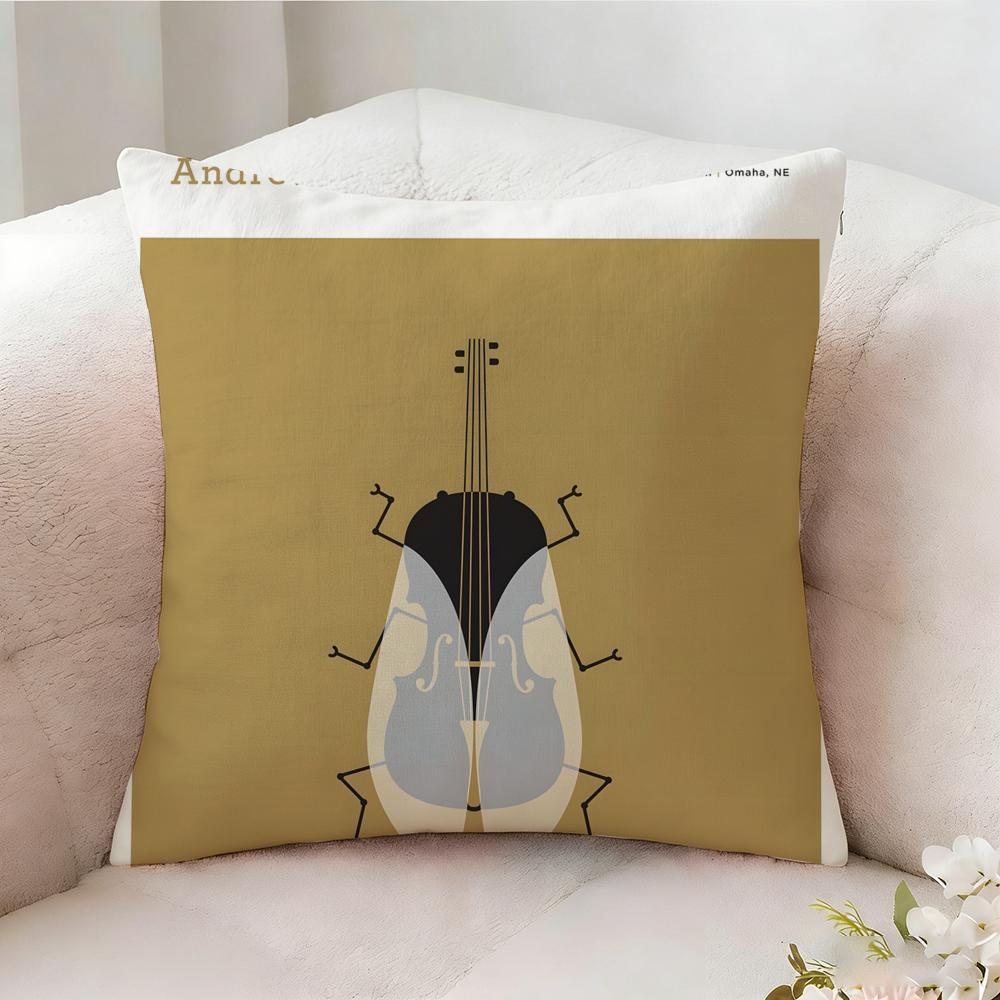 Abstract Quirky Musical Note Pillow Case Pillowcase, Double-Sided Printed, Sofa Cushion, Bedroom Headboard Pillow