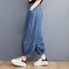 Шаровары Свободные Широкие Джинсовые Гаучо Укороченные Осень Размер [Mohokyo] Женские Брюки, Посадка, Брюки, Брюки, Брюки, Длина, Подчеркивающие Фигуру, Повседневные, Весна,