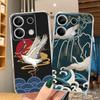 Luxury White Crane Case For iPhone Samsung A55 M34 S24 Xiaomi Redmi 13 Pro 14C Huawei Honor Shockproof Phone Bumper TPU Anti-Scratch Clear Back Cover