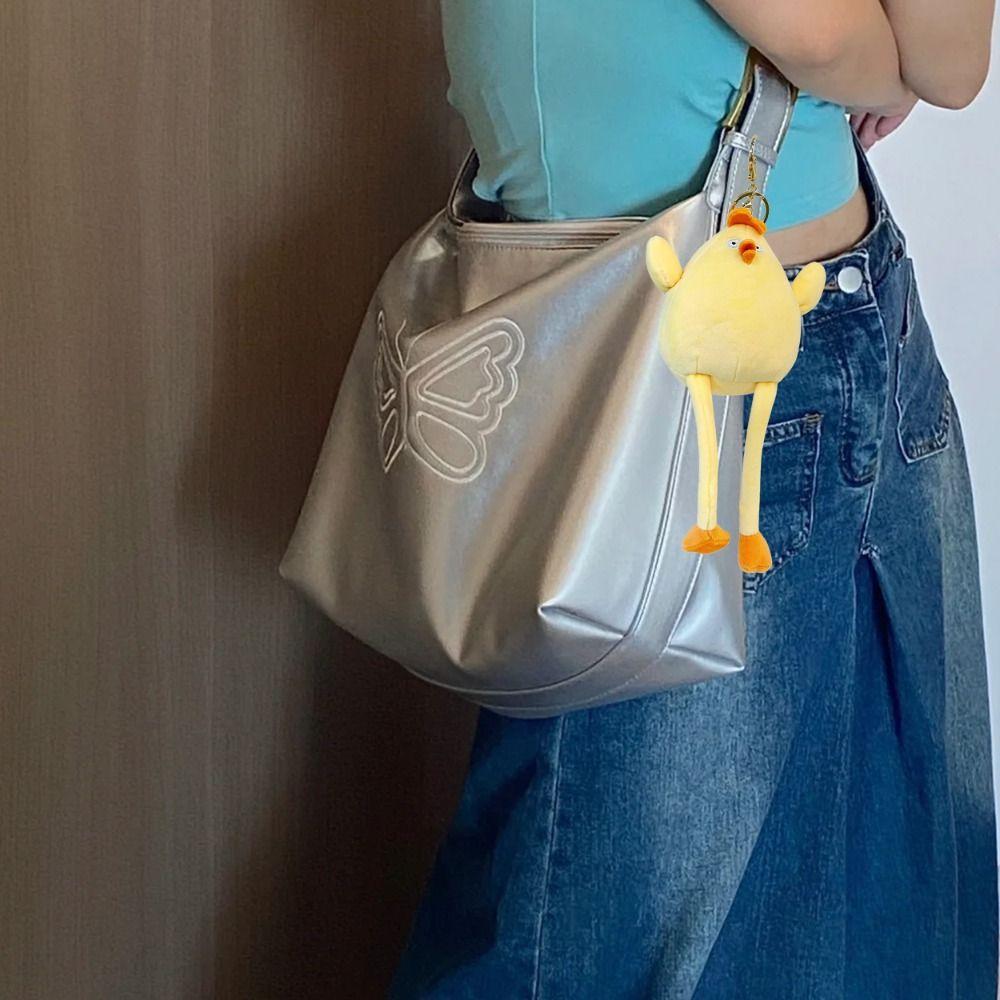 Fluffy Chicken Plush Keychain Girl Heart Chick Stuffed Toys Keychains  Backpack Decor