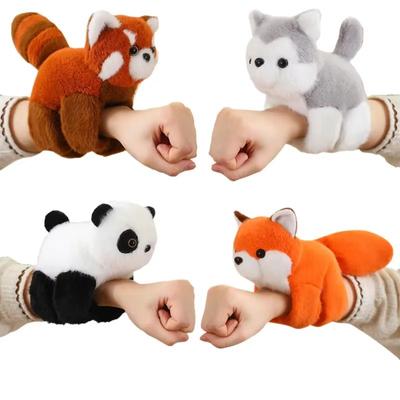 Креативные мягкие игрушки енот, лиса, хаски, кошка, обезьяна, папа, круглая игрушка, обернутая вокруг руки, куклы, игрушки для детей, подарок на день рождения