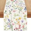 Весенняя цветочная скатерть-дорожка, цветущие цветы, столовое белье, тюльпан, моющаяся скатерть для дома, фермерского дома, обедов, вечеринок, украшение