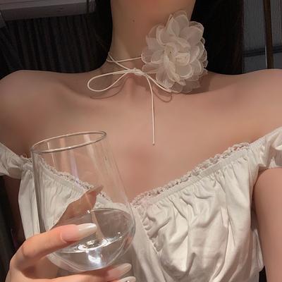 Ожерелье-цветок Xiaoxiangfeng, французский ретро-чокер, воротник-чокер, ниша, цепочка на ключицу, шейный ремешок, цепочка на шею, аксессуары