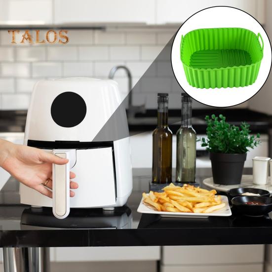 Силиконовый поднос для корзин для фритюрницы Многоразовые силиконовые вкладыши для фритюрницы Без бисфенола А Противень для фритюрницы Замена пергаментной бумаги